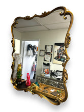 Load image into Gallery viewer, Large Gold Scroll Wood Frame Wall Mirror
