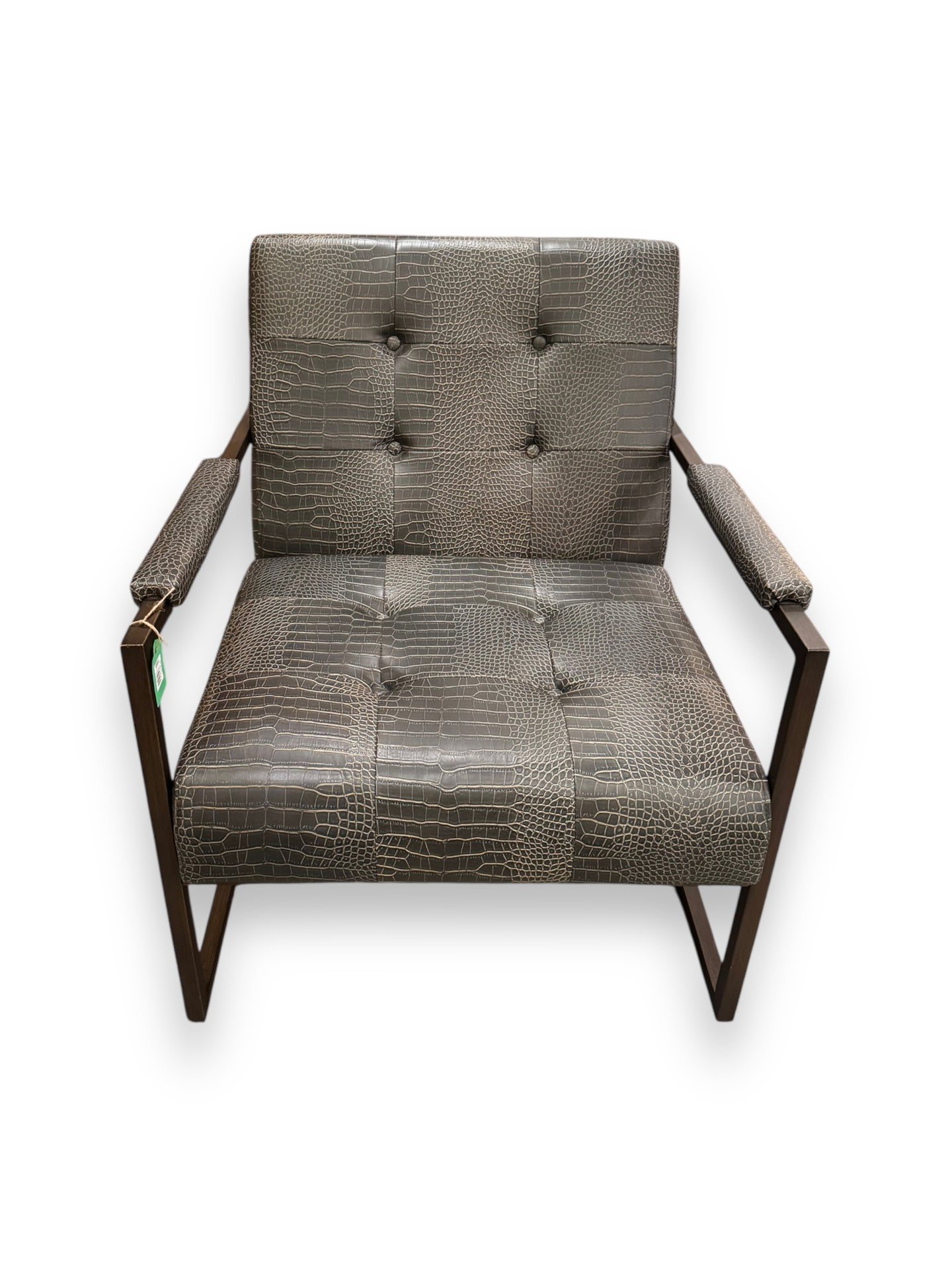 Grey Vegan Leather Armchair - DeFrenS