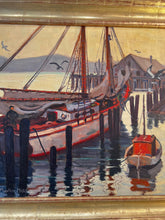 Lade das Bild in den Galerie-Viewer, John Martin Hiss &quot;Docked Yacht&quot; Original Art - DeFrenS
