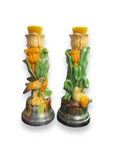 Set of 2 Floral Candle Holders - DeFrenS
