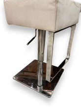 Load image into Gallery viewer, Chrome Vegan Leather Bar Stool White - DeFrenS

