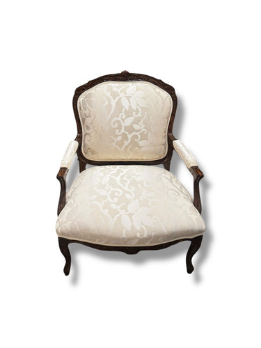 Arm Chair Floral White Seat - DeFrenS