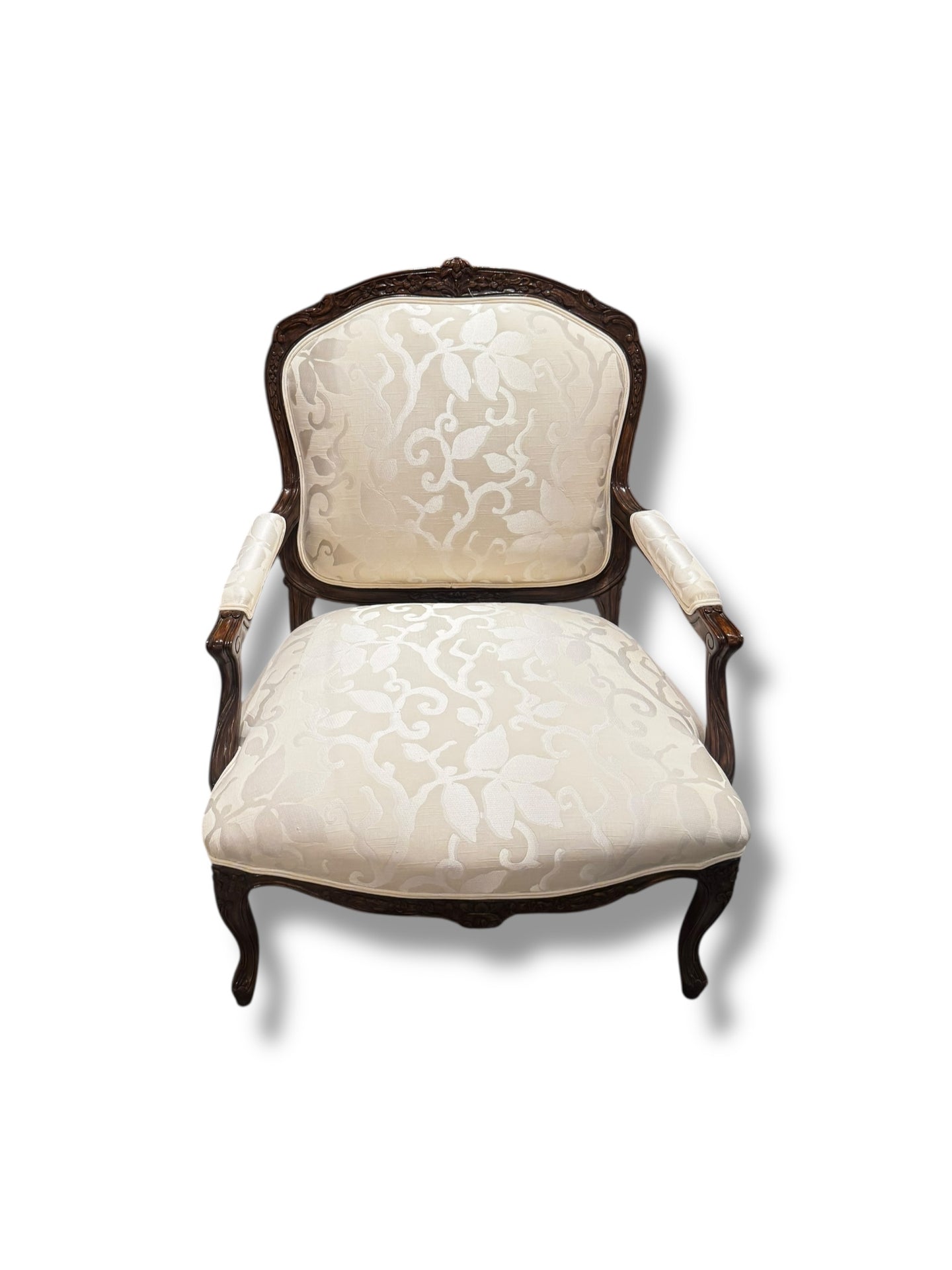 Arm Chair Floral White Seat - DeFrenS