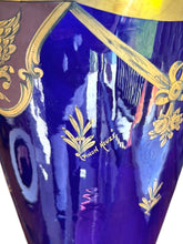 Load image into Gallery viewer, Blu/Gld Asian Vase
