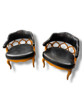 Cargar imagen en el visor de la galería, Set of 2-Black Leather Club Chairs
