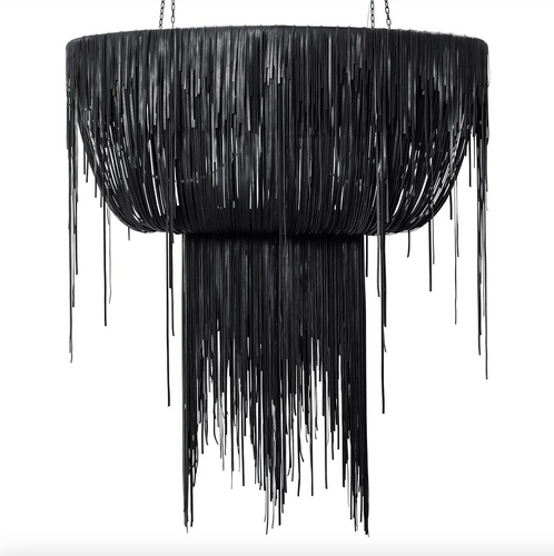 Large Oval Urchin Leather Chandelier - DeFrenS