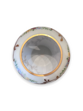 Load image into Gallery viewer, Vintage West Germany Round Vase, glass, gilded, hand painted flowers - DeFrenS
