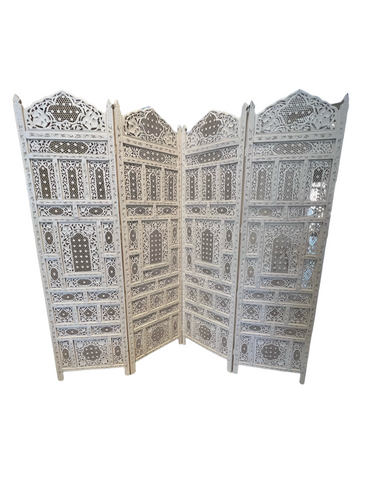 4 - Panel Moroccan Style Wood Room Divider - DeFrenS
